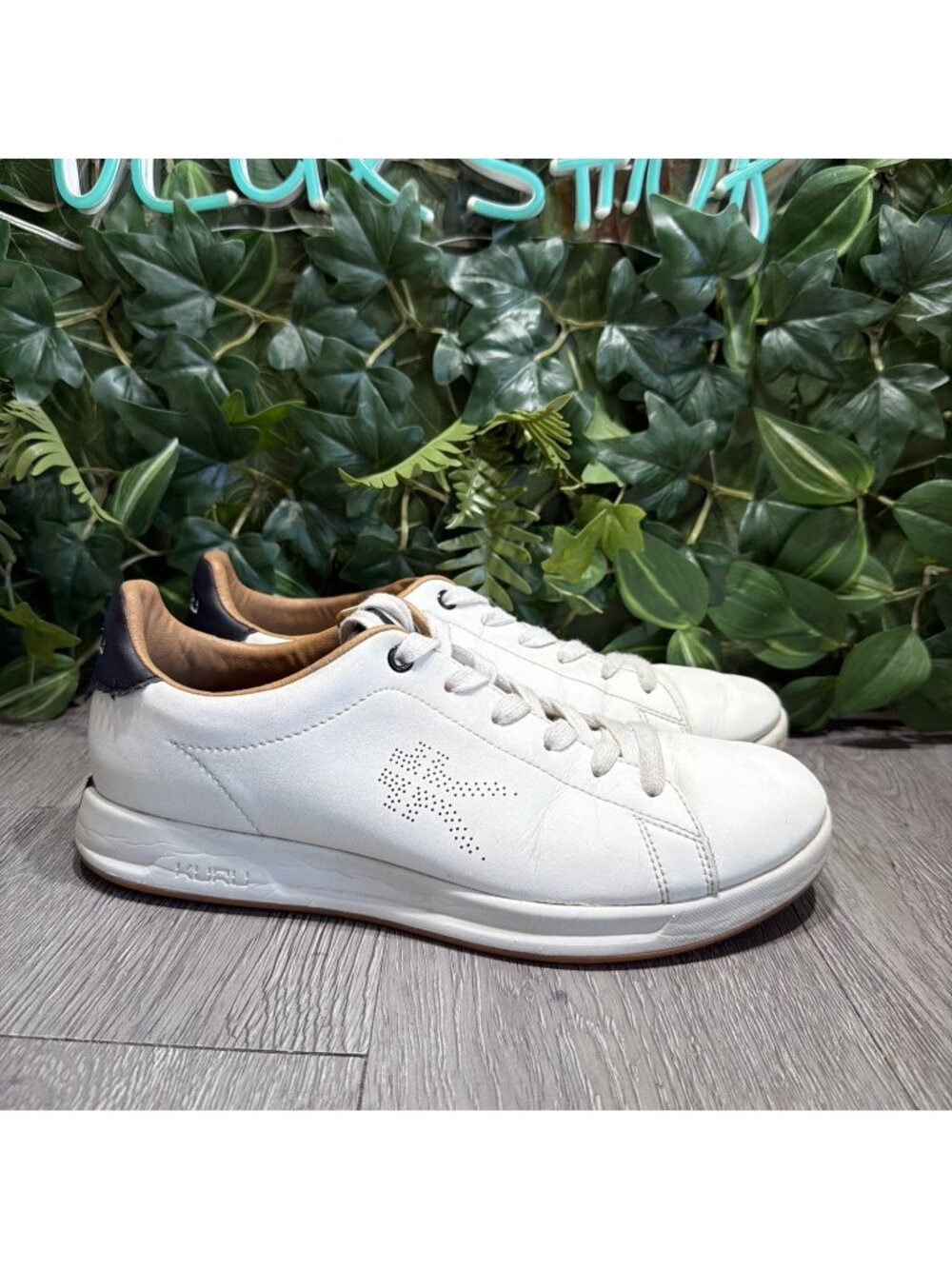 Kuru ROAM White Classic Court Sneaker Women Size 10.5 Leather Comfort Shoes